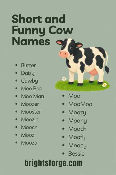 Short and Funny Cow Names