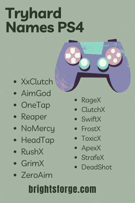 Tryhard Names PS4